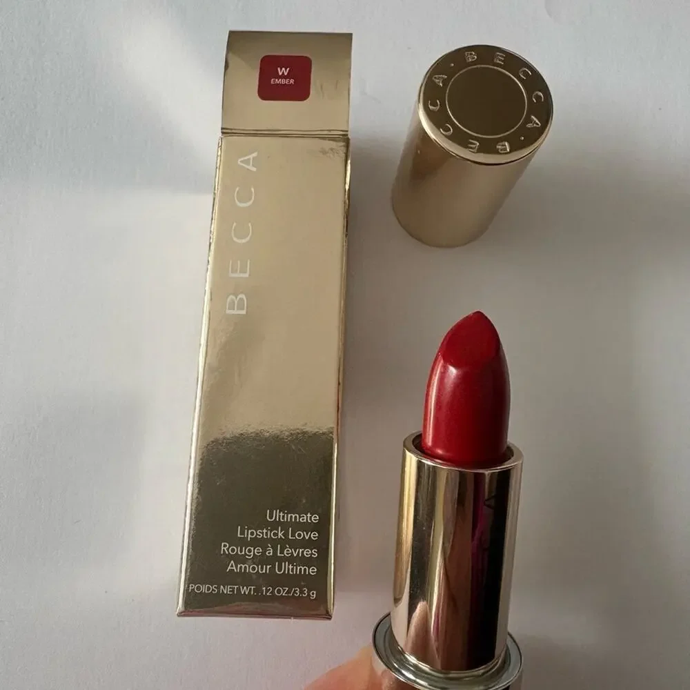 NWT Becca cosmetics ultimate love lipstick in shade ember - warm deep red